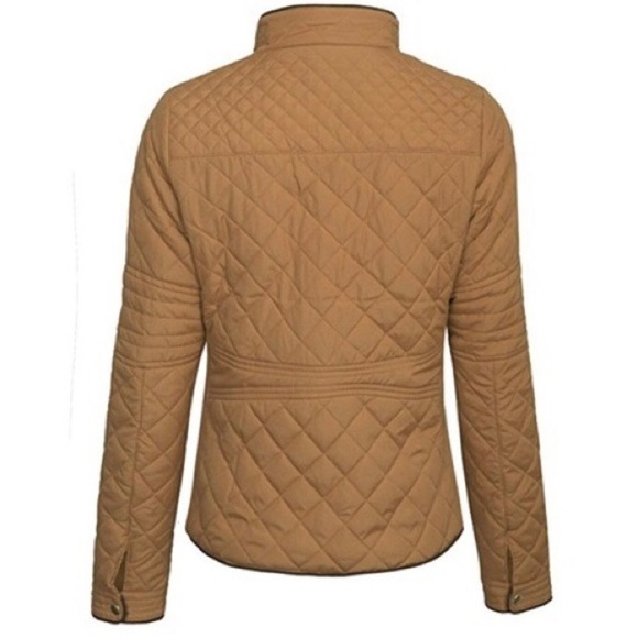 Active USA Camel Diamond Quilted Jacket Size Small - Picture 9 of 13